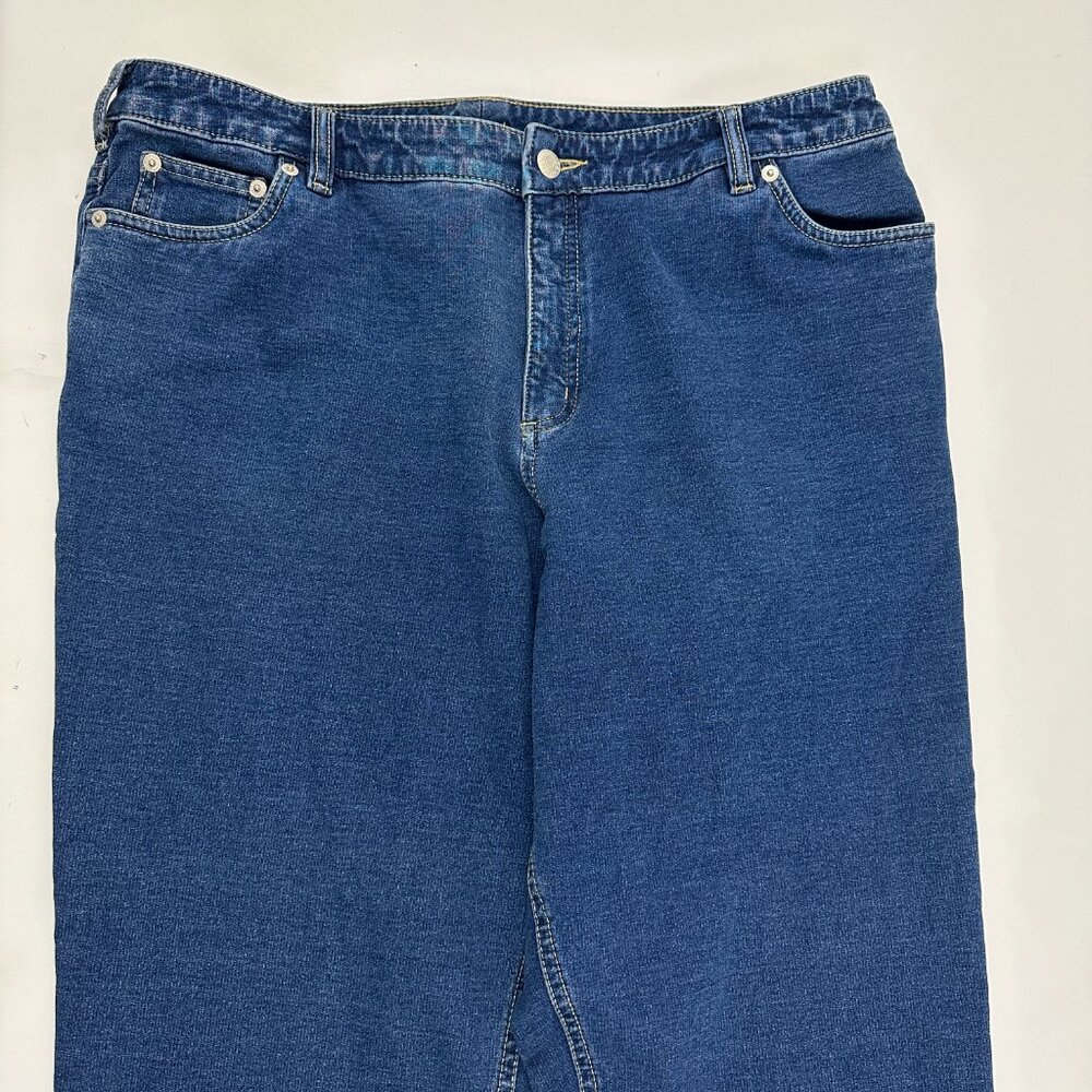Lands' End Super Soft Bootcut Women's size 16 Dark Wash Blue Denim Jeans - Picture 2 of 7